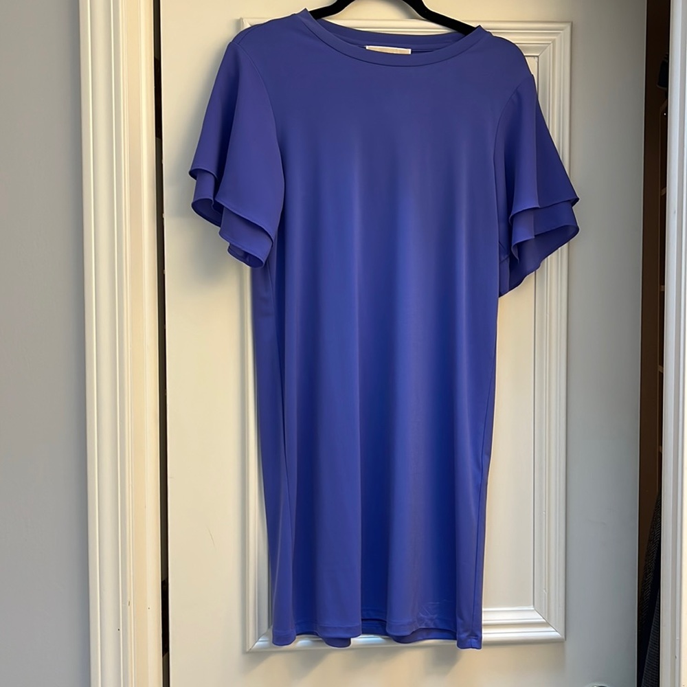 Tshirt dress with flutter sleeve